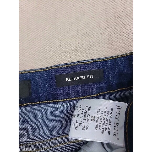 Judy Blue Womens 28x26.5 Jeans Relaxed Distressed Mid Rise Medium Stretch Modern - Picture 10 of 14